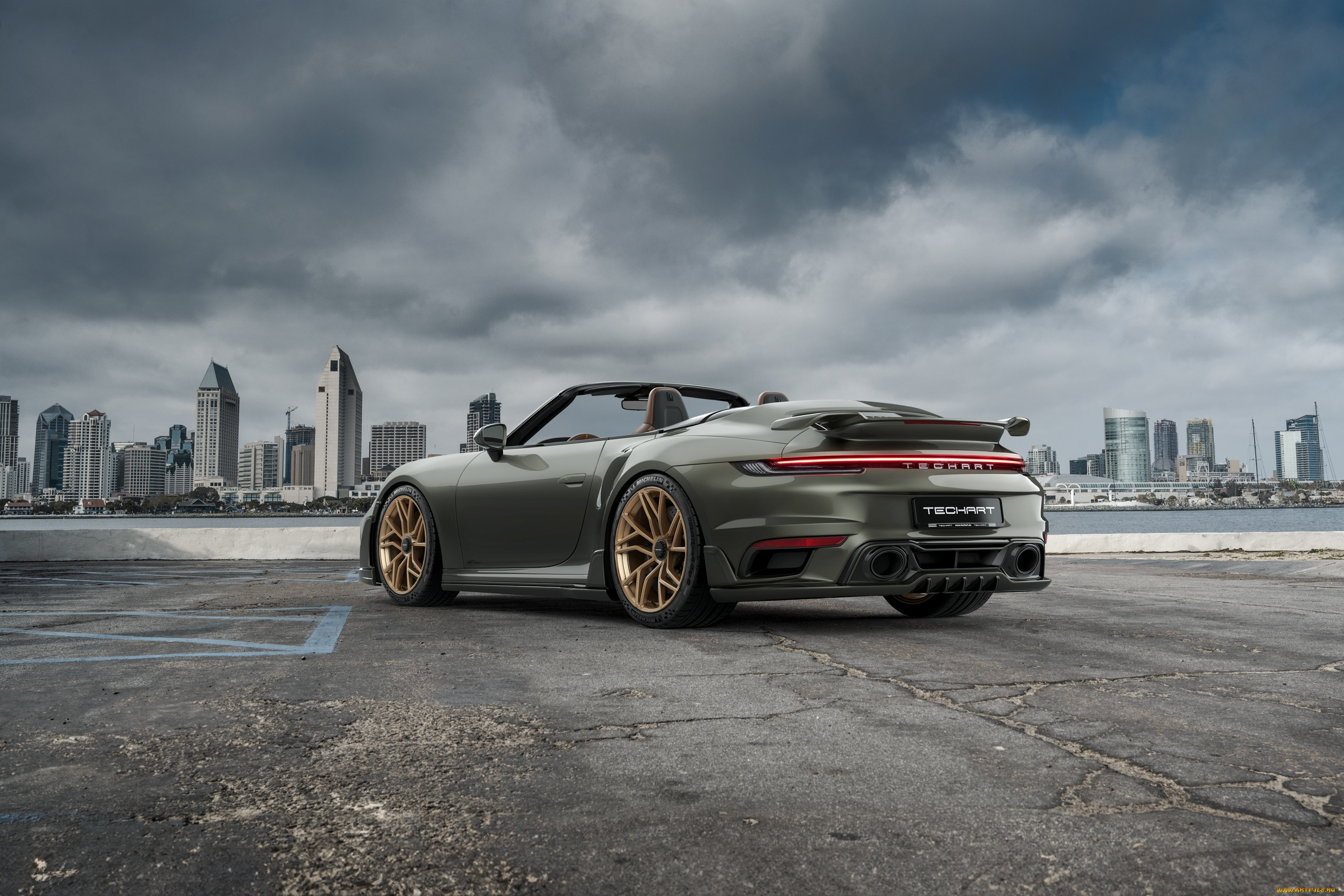 , porsche, cabriolet, cabrio, techart, 911, turbo, gtsport